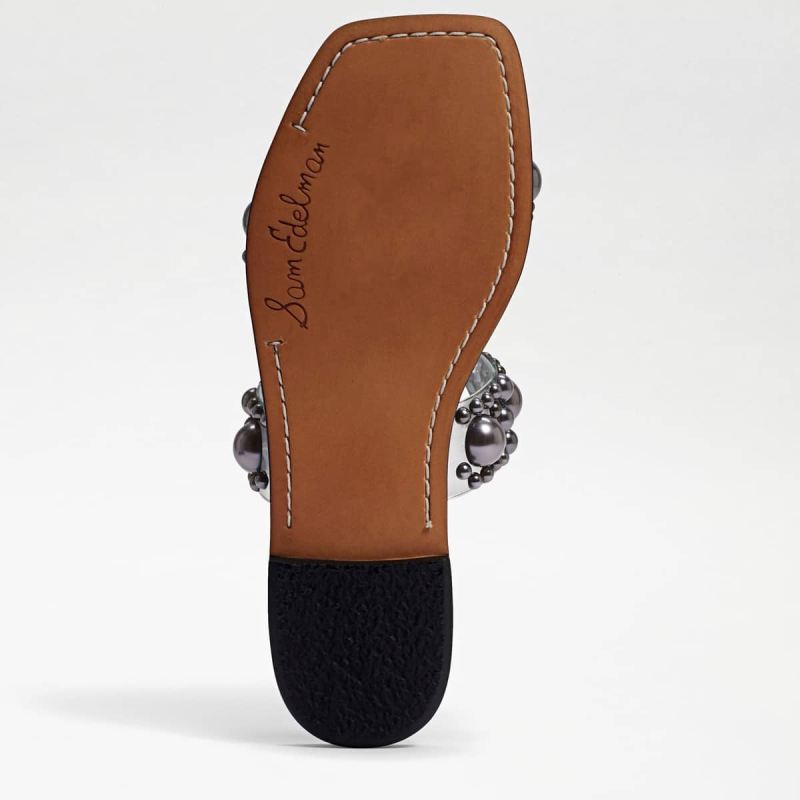 Sam Edelman Eleana Slide Sandal-Clear/Grey PVC
