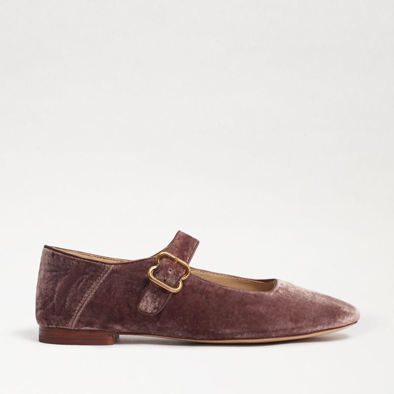 Sam Edelman Michaela Mary Jane Flat-Mauve Velvet