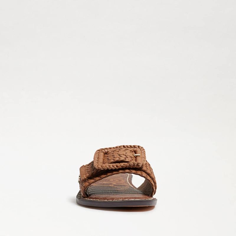 Sam Edelman Gabriela Woven Slide Sandal-Lt Cuoio Brown Leather