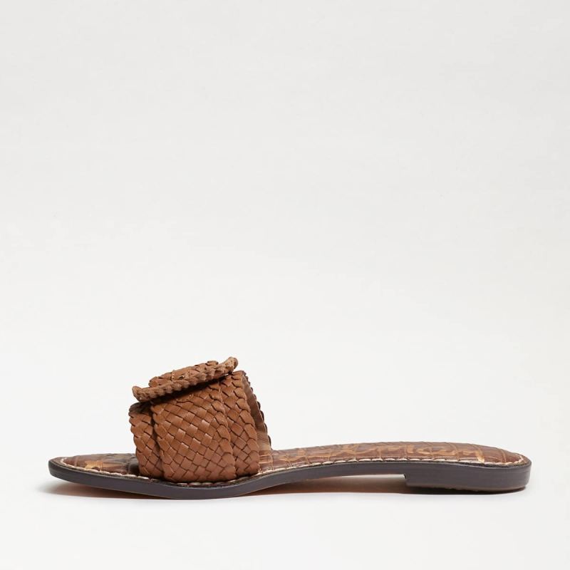 Sam Edelman Gabriela Woven Slide Sandal-Lt Cuoio Brown Leather