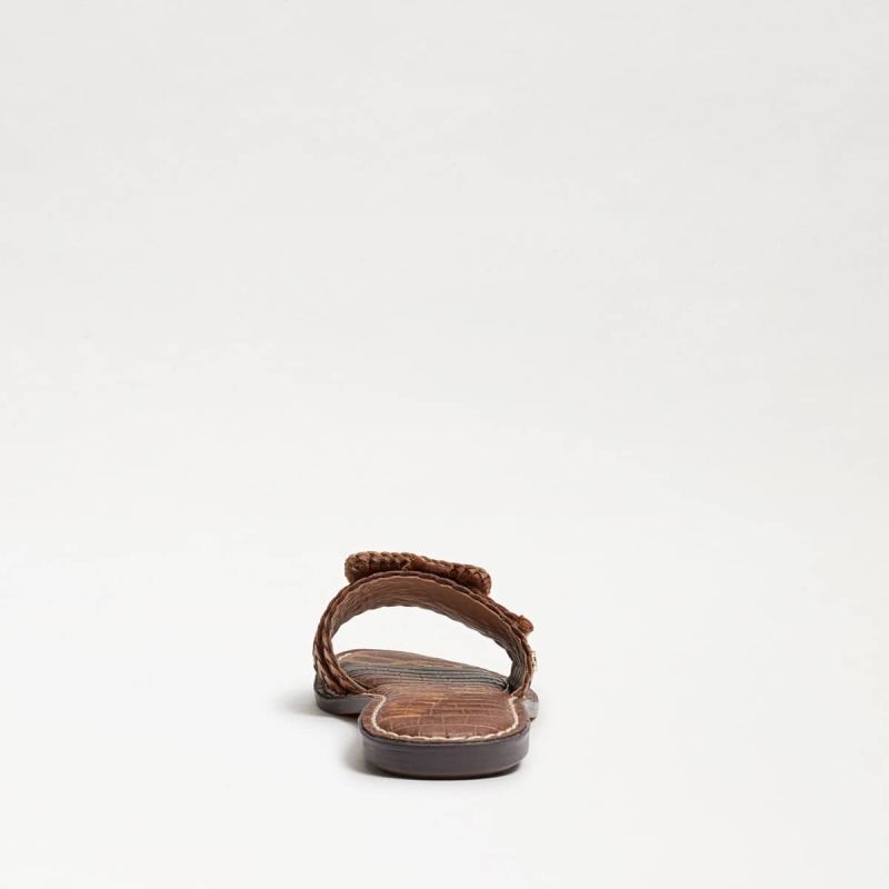Sam Edelman Gabriela Woven Slide Sandal-Lt Cuoio Brown Leather