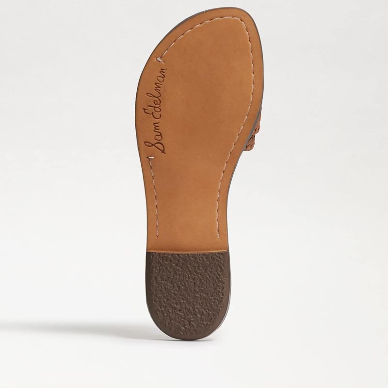 Sam Edelman Gabriela Woven Slide Sandal-Lt Cuoio Brown Leather