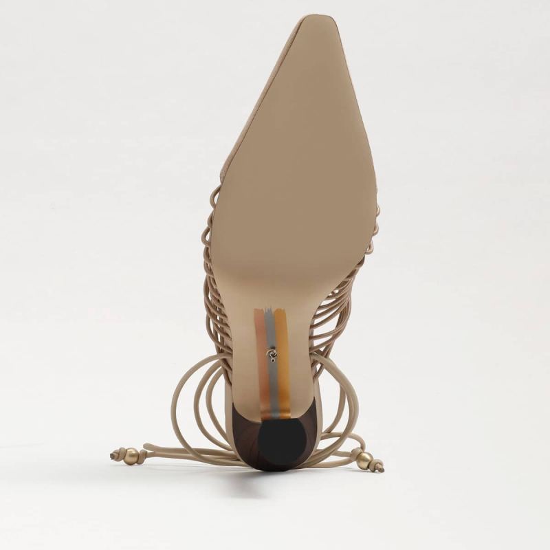 Sam Edelman Trinity Ankle Strap Pointed Toe Pump-Sesame Suede