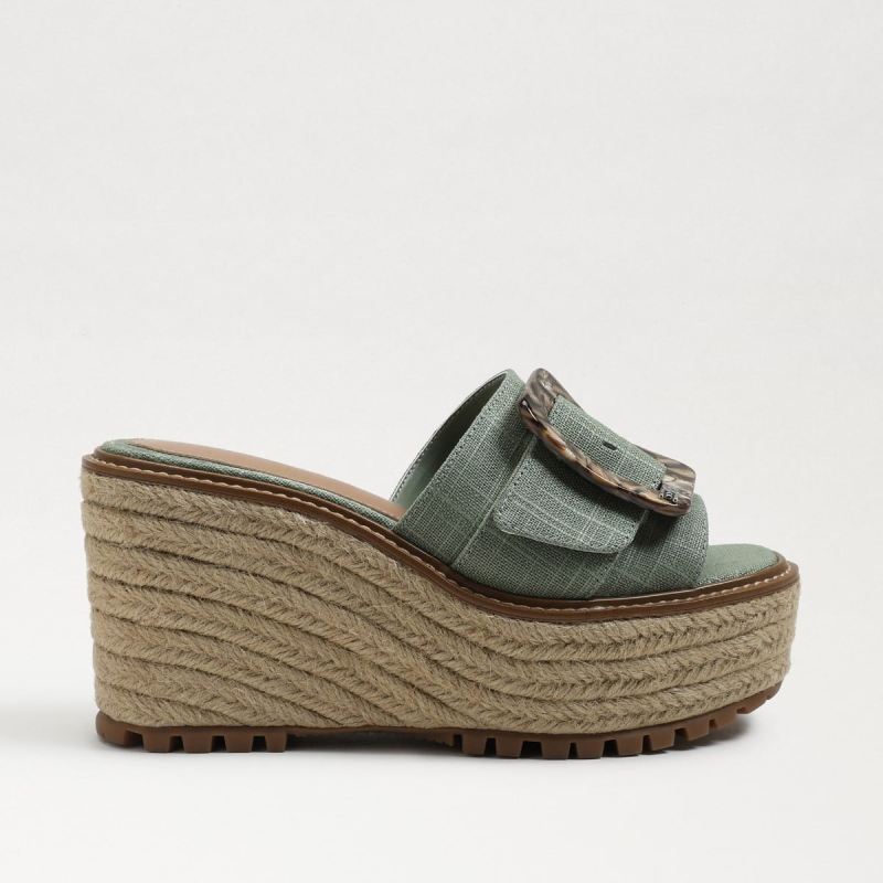 Sam Edelman Livi Espadrille Wedge Sandal-Soft Jade Linen