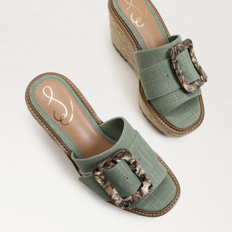 Sam Edelman Livi Espadrille Wedge Sandal-Soft Jade Linen