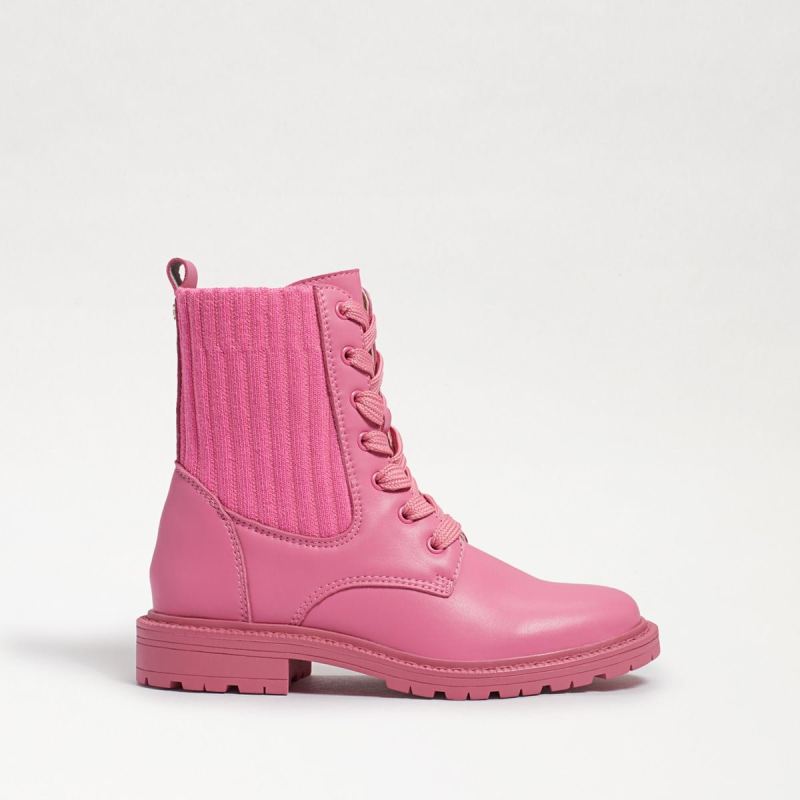 Sam Edelman Lydell Kids Combat Boot-Pink Confetti Leather