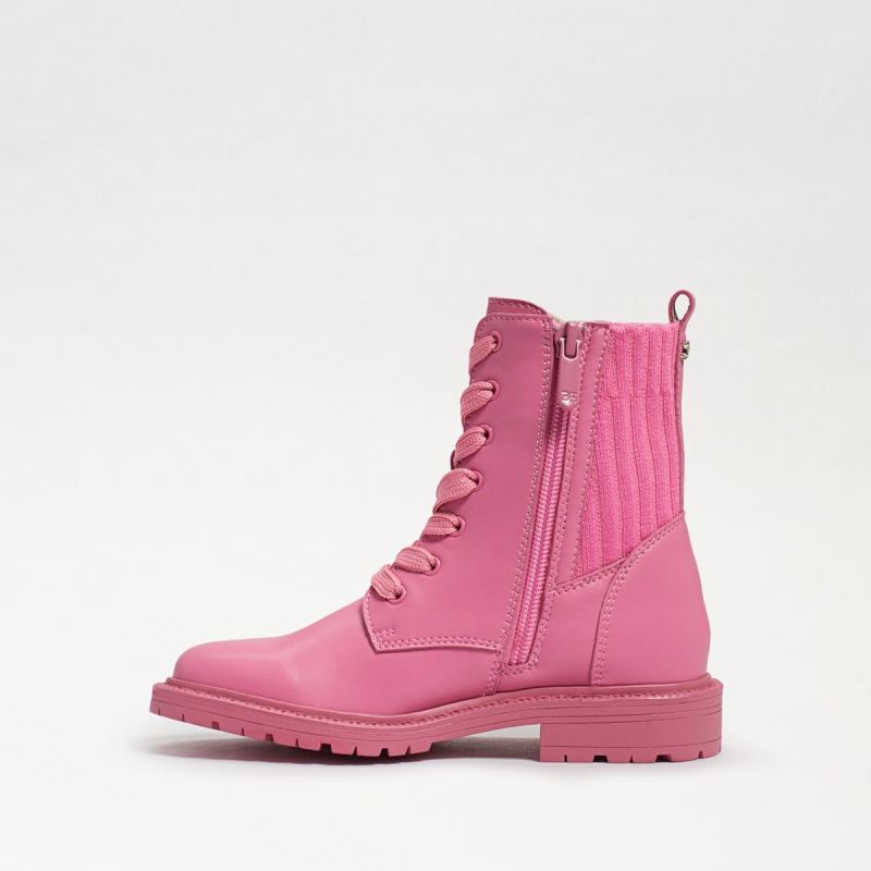 Sam Edelman Lydell Kids Combat Boot-Pink Confetti Leather