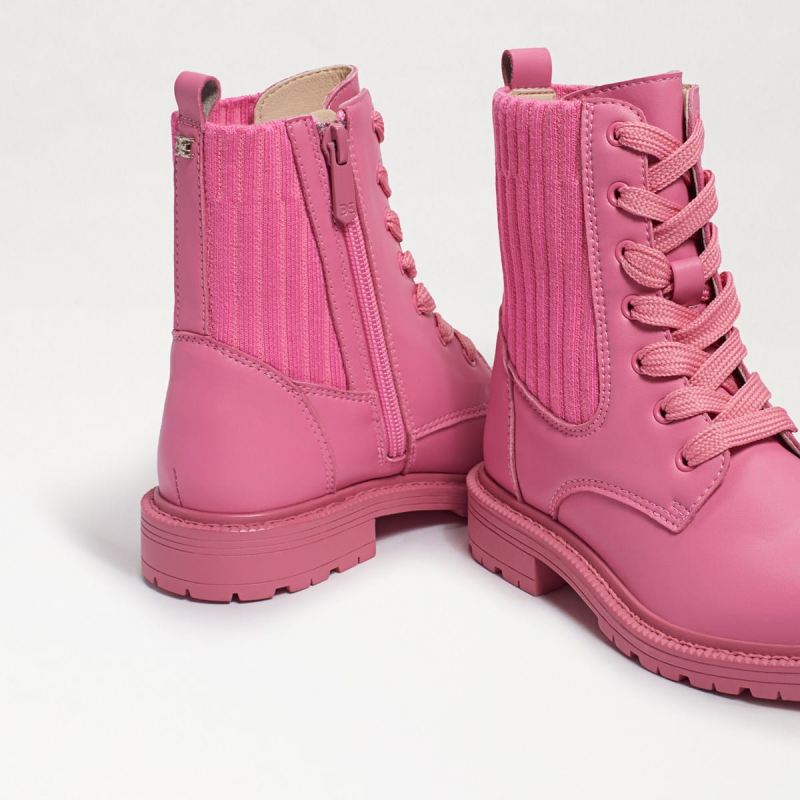 Sam Edelman Lydell Kids Combat Boot-Pink Confetti Leather