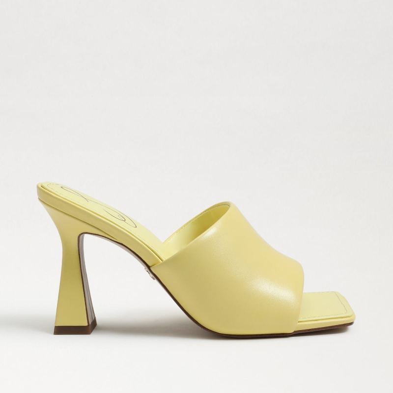 Sam Edelman Carmen Mule Heel Sandal-Butter Yellow Leather