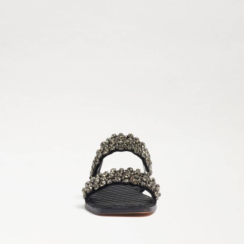 Sam Edelman Ezel Embellished Slide Sandal-Black Suede
