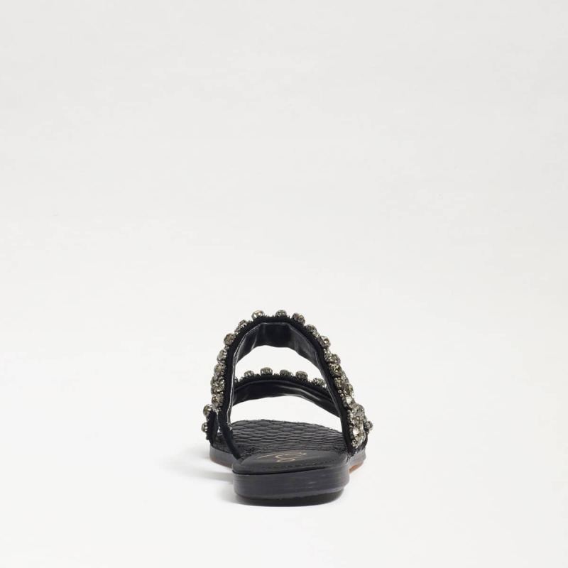 Sam Edelman Ezel Embellished Slide Sandal-Black Suede