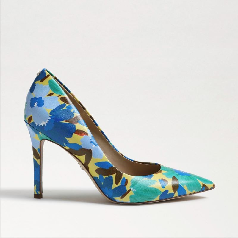 Sam Edelman Hazel Pointed Toe Heel-Capri Blue Leather