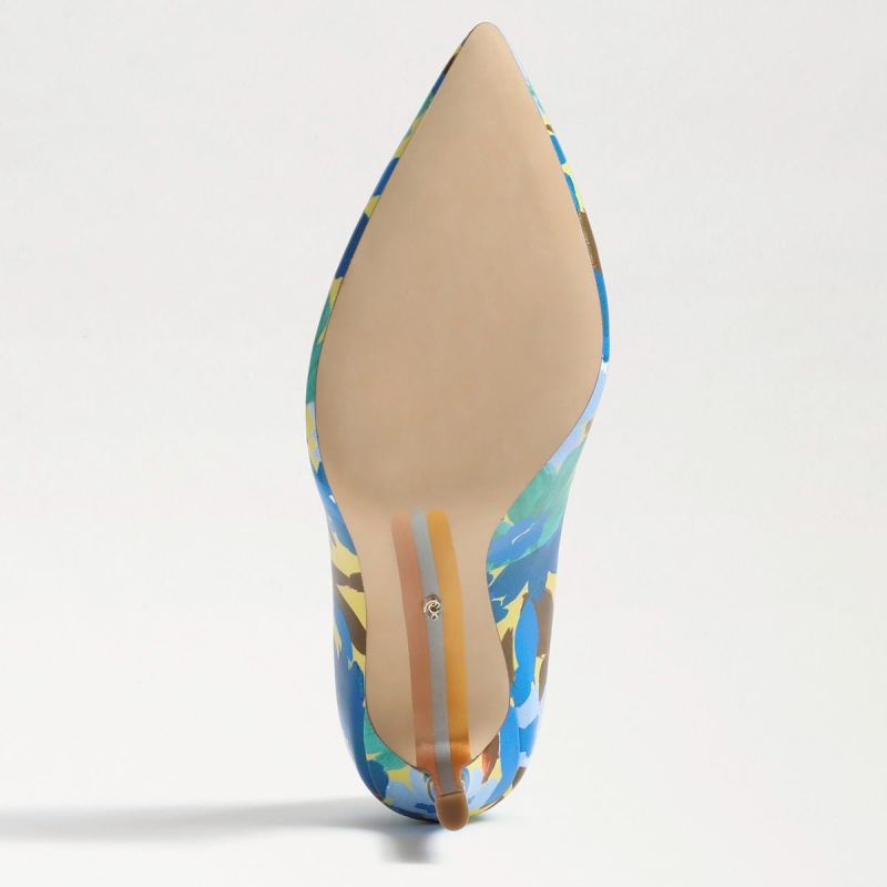 Sam Edelman Hazel Pointed Toe Heel-Capri Blue Leather