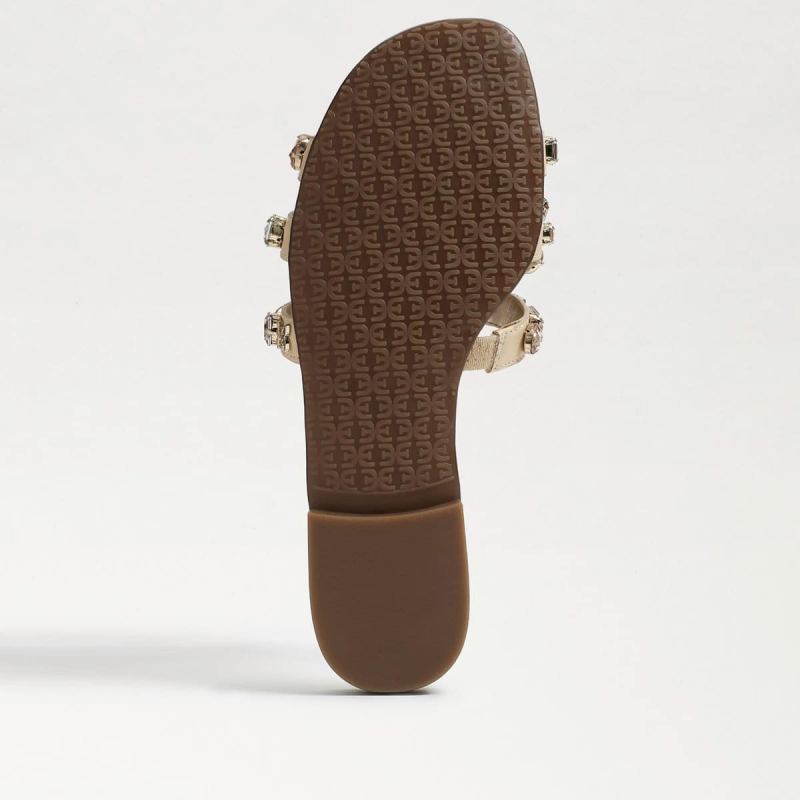 Sam Edelman Bay Embellished Slide Sandal-Eggshell Leather