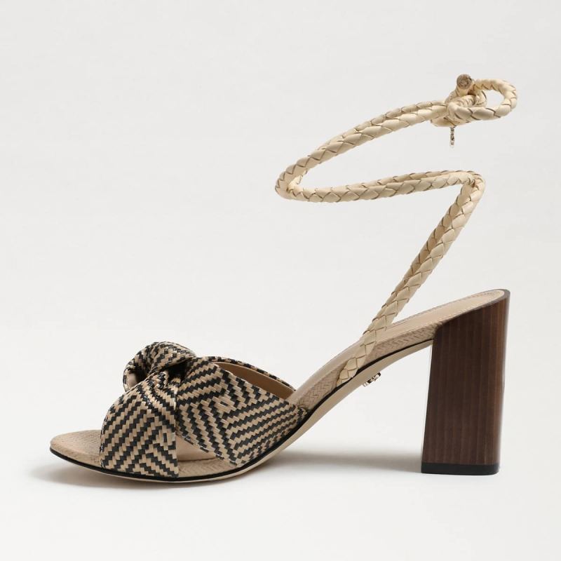 Sam Edelman Bodhi Block Heel Sandal-Natural/Black Raffia