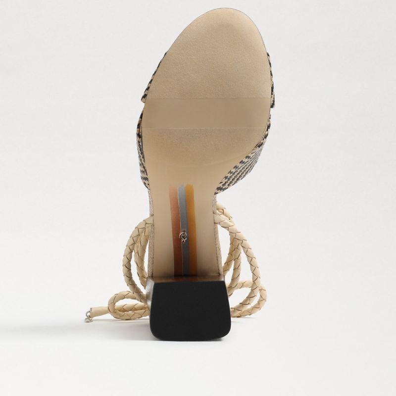 Sam Edelman Bodhi Block Heel Sandal-Natural/Black Raffia