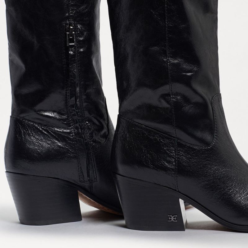 Sam Edelman Britten Western Boot-Black Leather