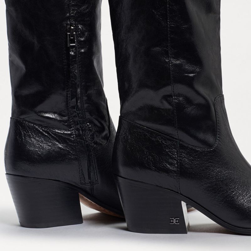 Sam Edelman Britten Western Boot-Black Leather [Samedelman33AaMuEq ...