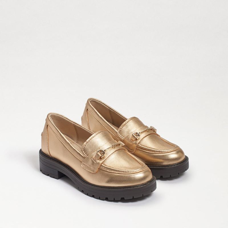 Sam Edelman Tully Kids Loafer-Gold Leaf Leather - Click Image to Close