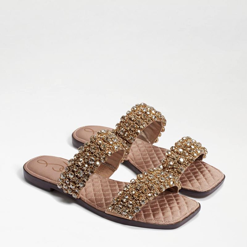 Sam Edelman Ezel Embellished Slide Sandal-Sesame Suede