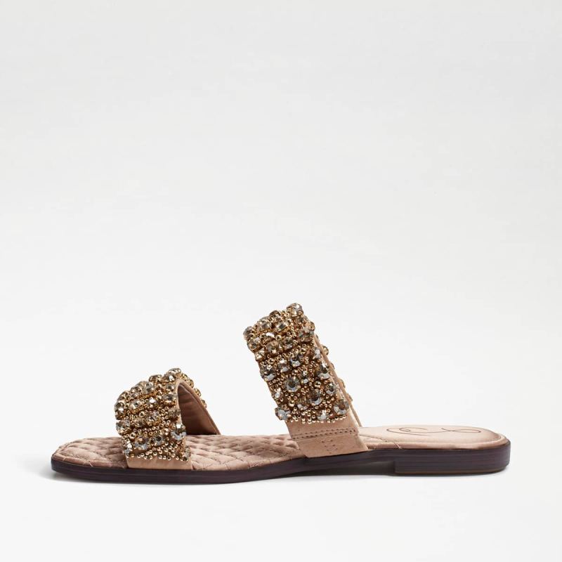 Sam Edelman Ezel Embellished Slide Sandal-Sesame Suede