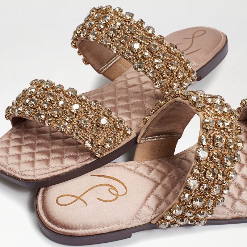 Sam Edelman Ezel Embellished Slide Sandal-Sesame Suede