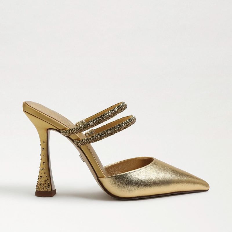 Sam Edelman Agustina Mule Pump-Dark Gold Leather