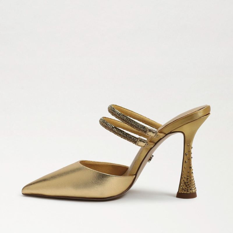 Sam Edelman Agustina Mule Pump-Dark Gold Leather