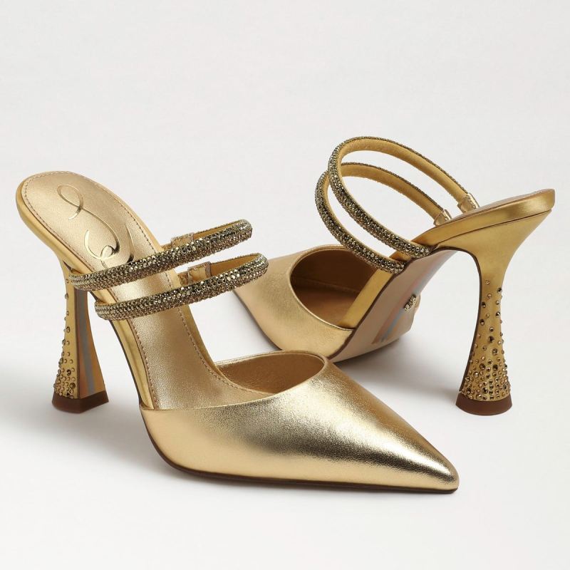 Sam Edelman Agustina Mule Pump-Dark Gold Leather