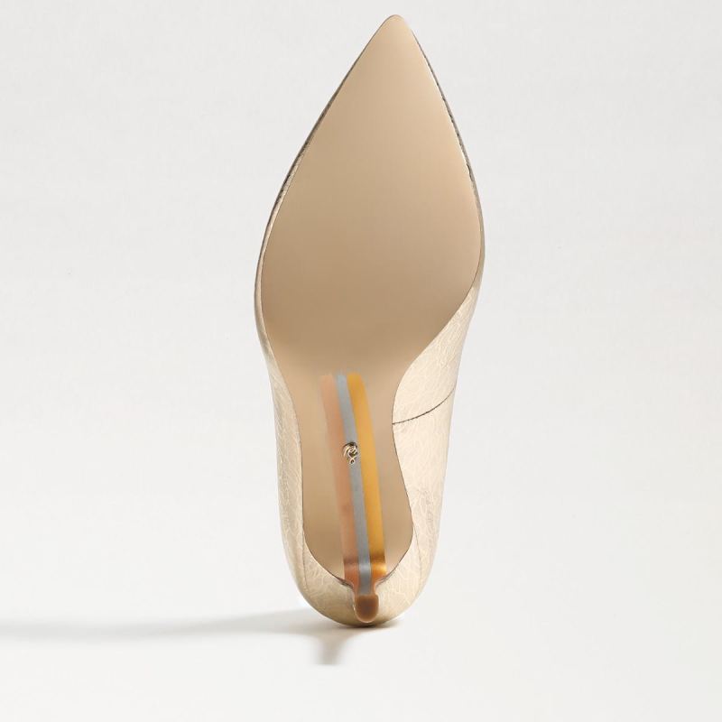 Sam Edelman Hazel Pointed Toe Heel-Gold Leaf Leather