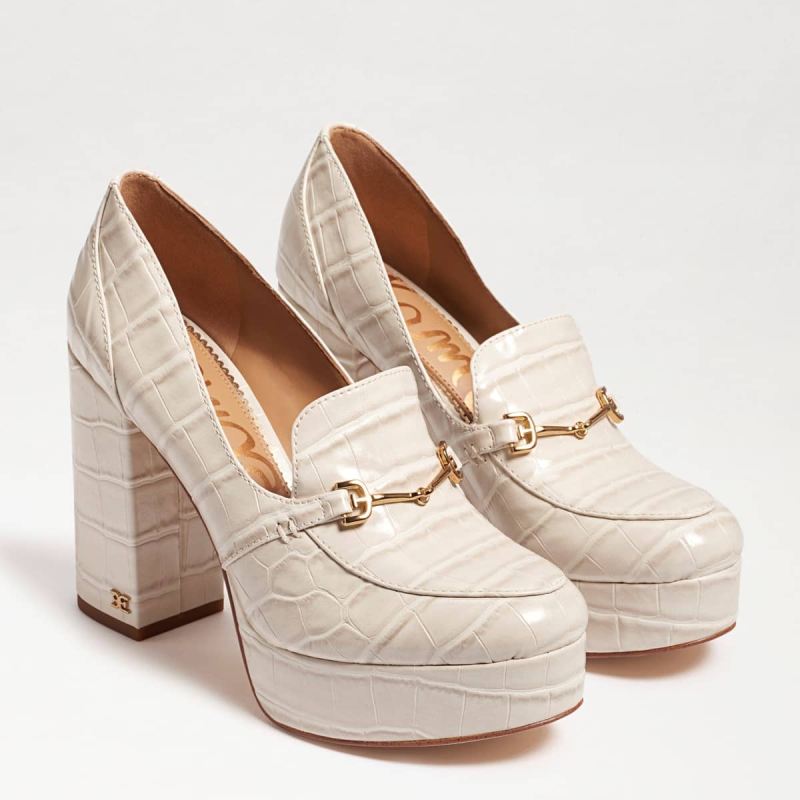 Sam Edelman Aretha Bit Platform Loafer-Modern Ivory Croc