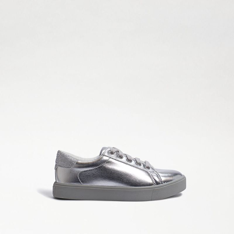 Sam Edelman Ethyl Kids Sneaker-Soft Silver Leather