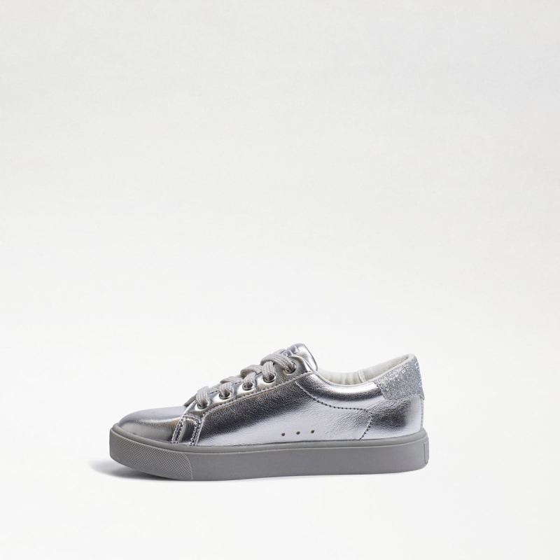 Sam Edelman Ethyl Kids Sneaker-Soft Silver Leather