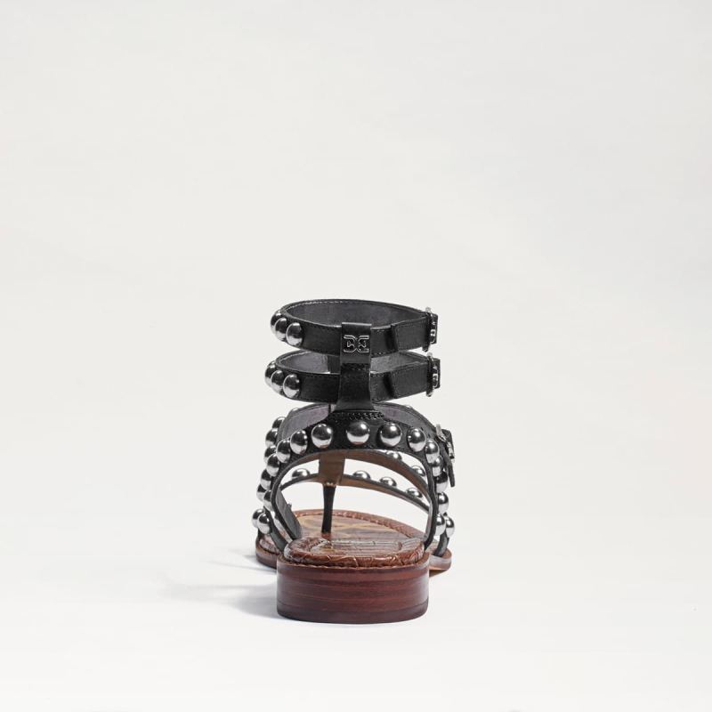 Sam Edelman Eavan Studded Gladiator Sandal-Black Leather