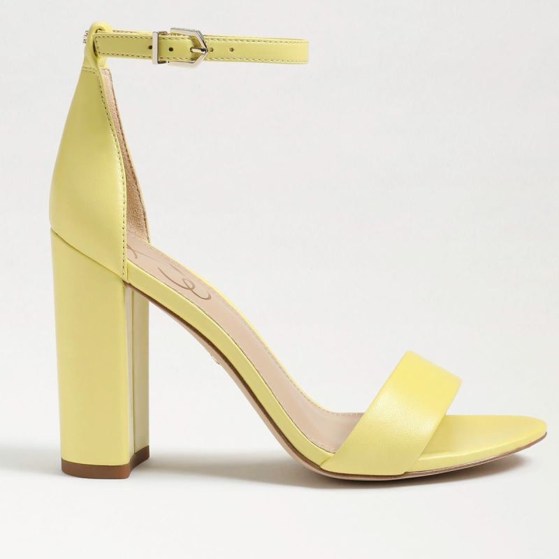 Sam Edelman Yaro Block Heel Sandal-Butter Yellow Leather