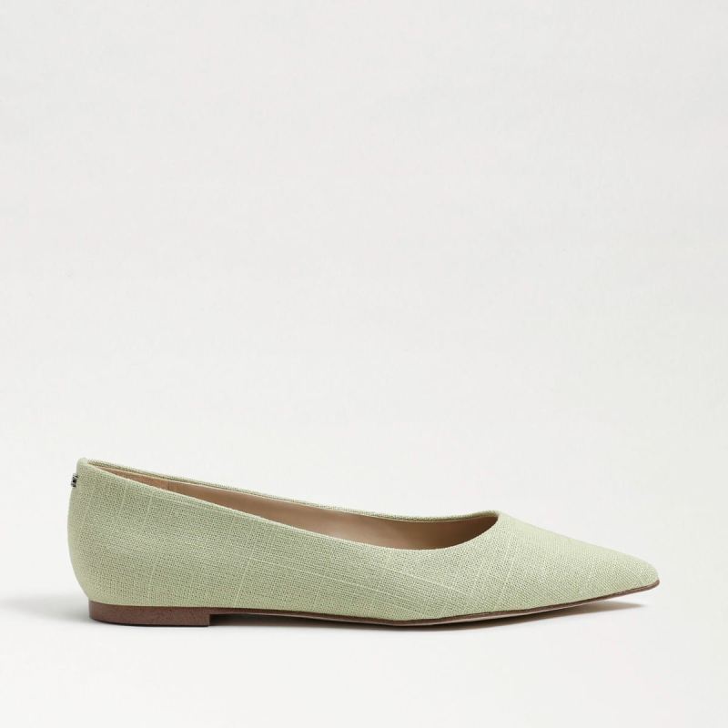 Sam Edelman Wanda Pointed Toe Flat-Pistachio Linen