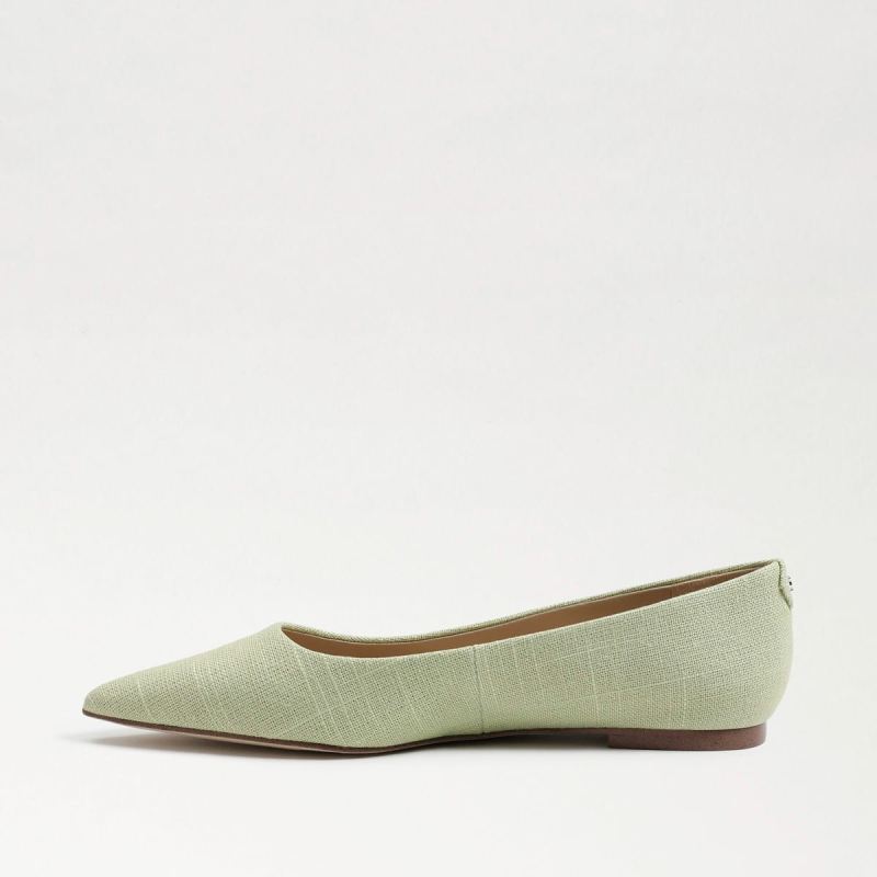 Sam Edelman Wanda Pointed Toe Flat-Pistachio Linen