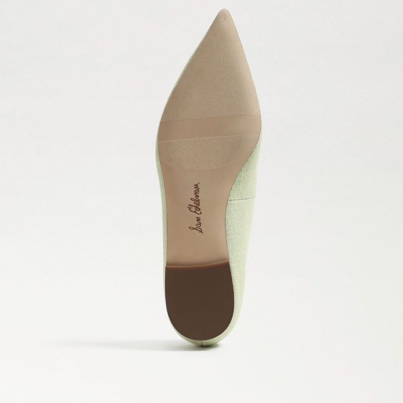 Sam Edelman Wanda Pointed Toe Flat-Pistachio Linen