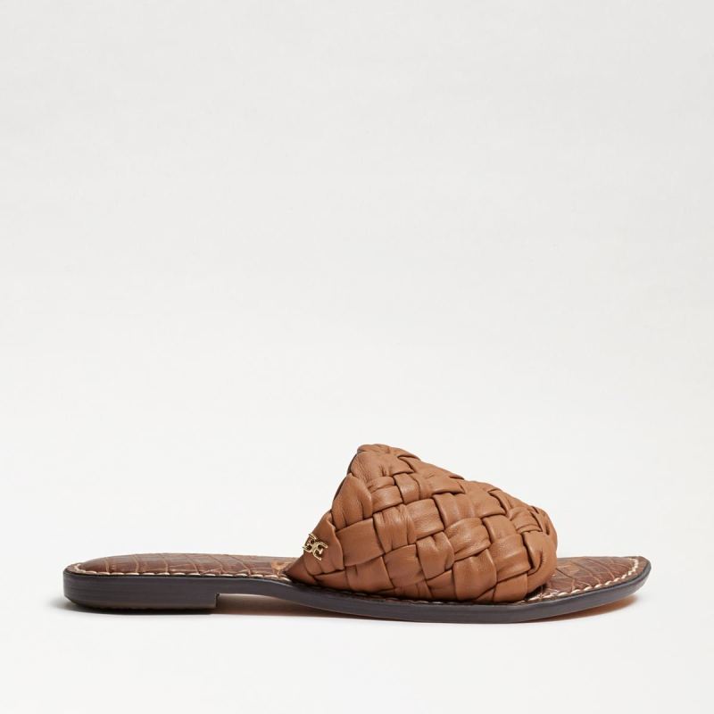 Sam Edelman Griffin Woven Slide Sandal-Lt Cuoio Brown Leather