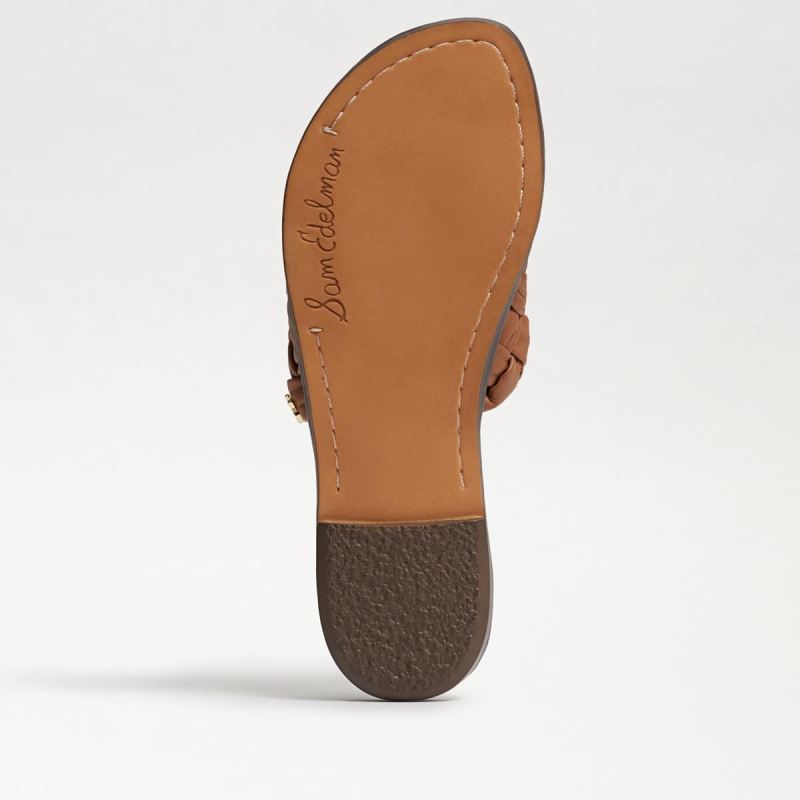Sam Edelman Griffin Woven Slide Sandal-Lt Cuoio Brown Leather
