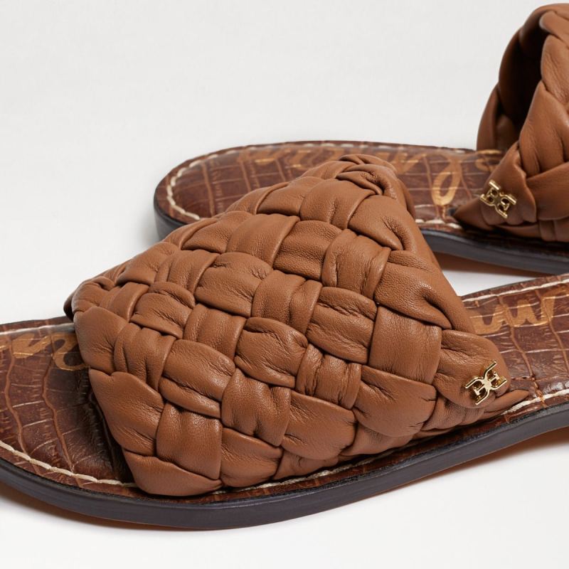 Sam Edelman Griffin Woven Slide Sandal-Lt Cuoio Brown Leather