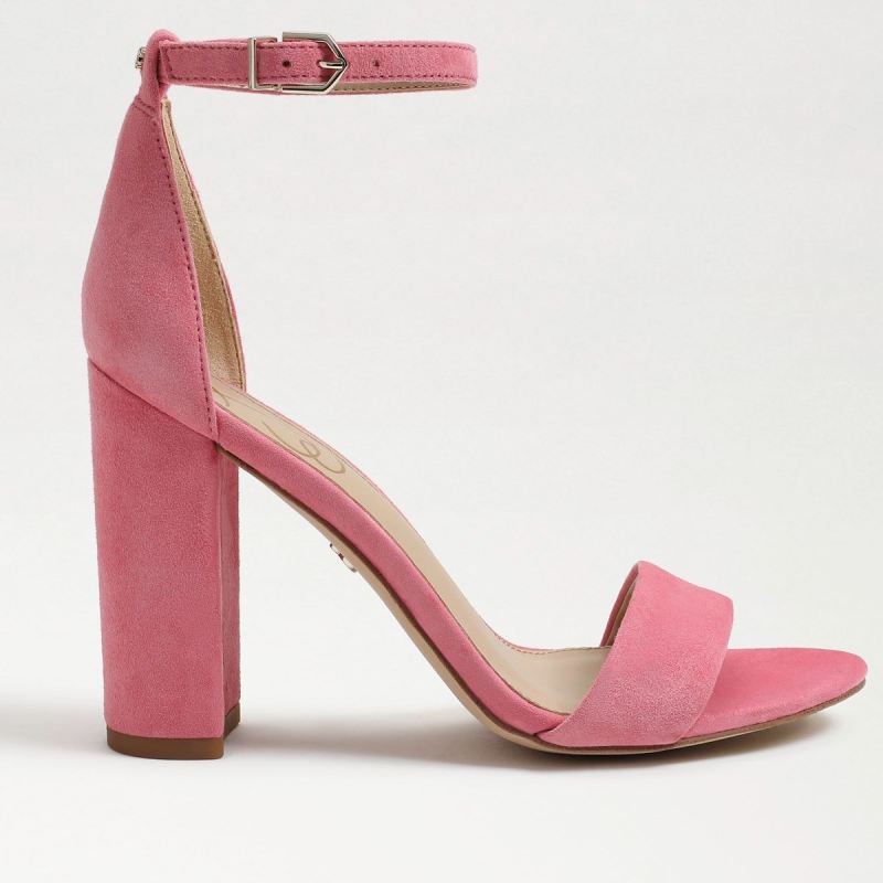 Sam Edelman Yaro Block Heel Sandal-Carmine Rose Suede