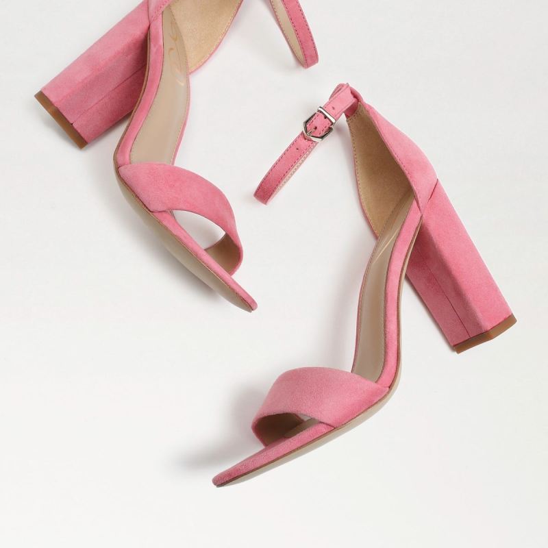 Sam Edelman Yaro Block Heel Sandal-Carmine Rose Suede