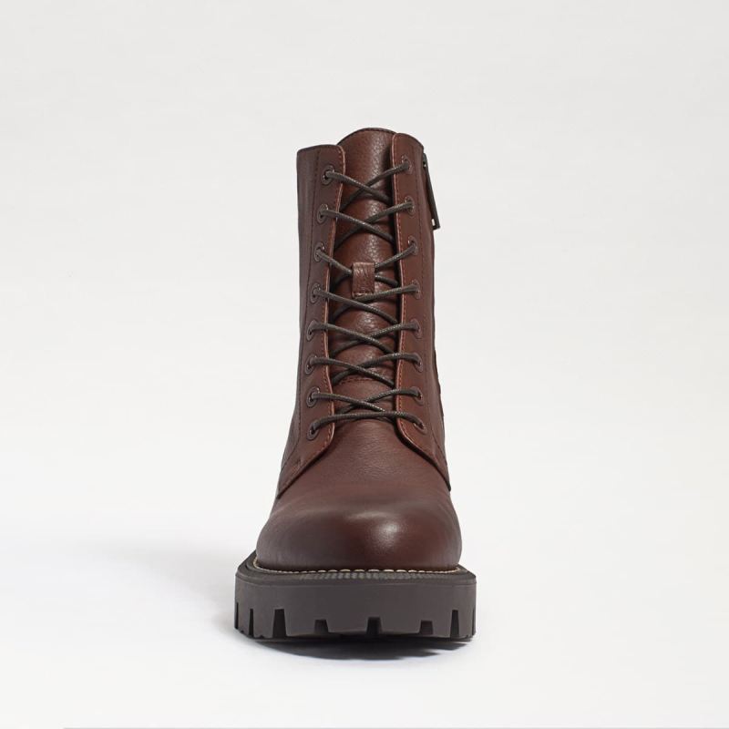 Sam Edelman Garret Combat Platform Boot-Dark Brown