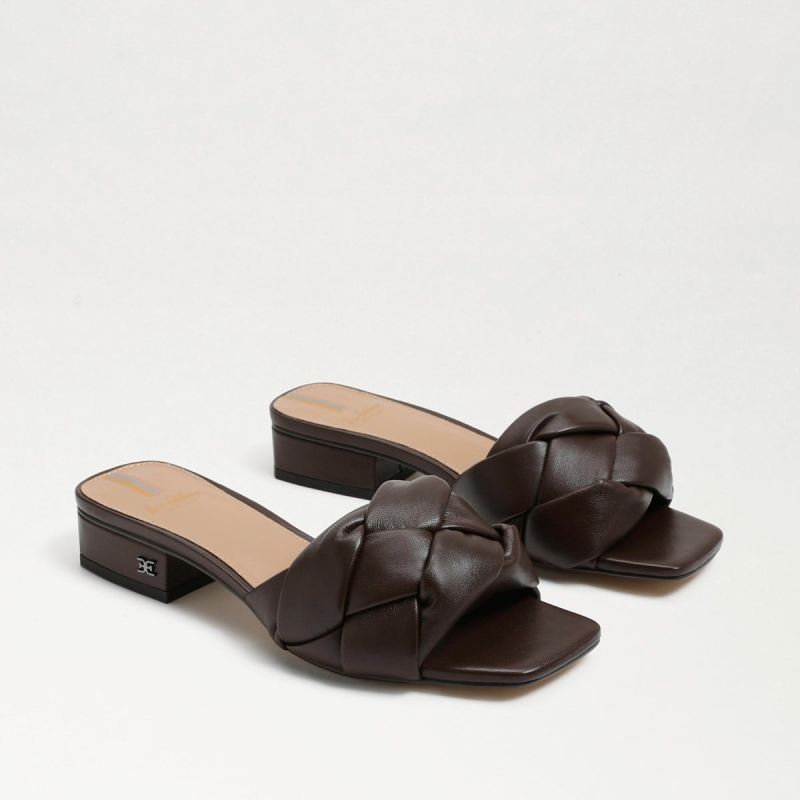 Sam Edelman Dawson Slide Sandal-Dark Chocolate Leather