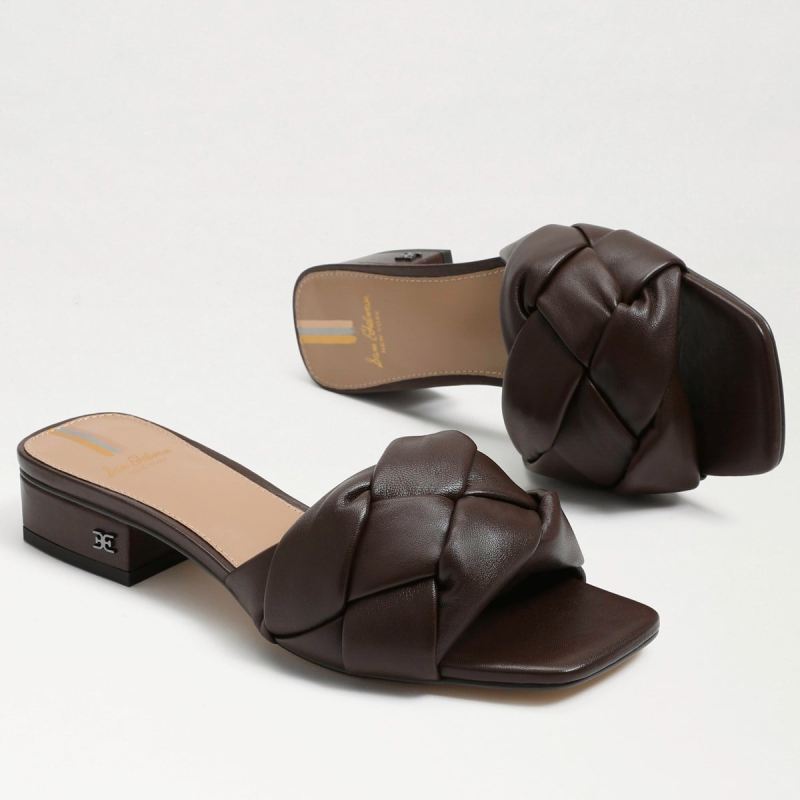 Sam Edelman Dawson Slide Sandal-Dark Chocolate Leather
