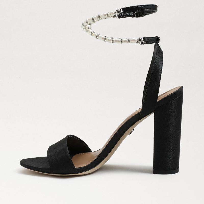 Sam Edelman Yanelli Block Heel Sandal-Black Silk