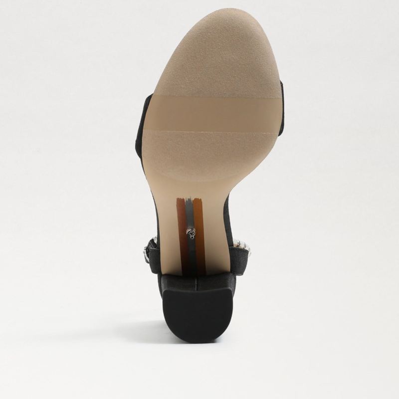Sam Edelman Yanelli Block Heel Sandal-Black Silk