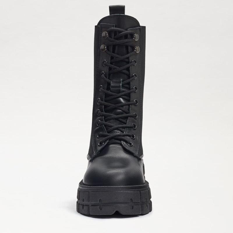 Sam Edelman Nakita Combat Boot-Black Leather