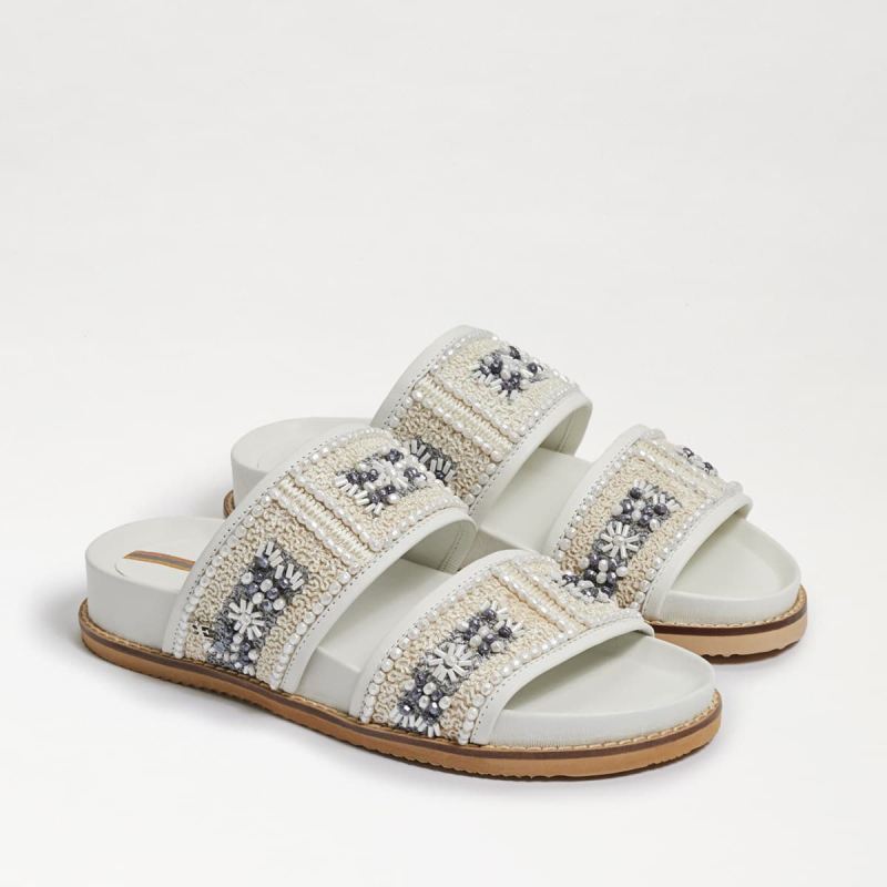 Sam Edelman Otto Embezzled Slide Sandal-White Sam Edelman Otto Embezzled Slide Sandal-White